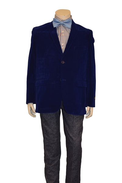 Ronaldo Boys Designer Single Breasted Royal Blue Velvet Blazer Jacket Paparazzi Kids