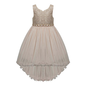 Champagne Full Layered  Ruffle Dress