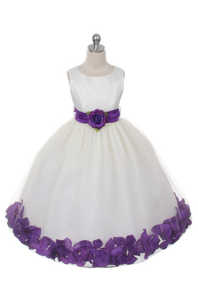 Ashley Dress with Purple Petals and Sash – Paparazzi Kids