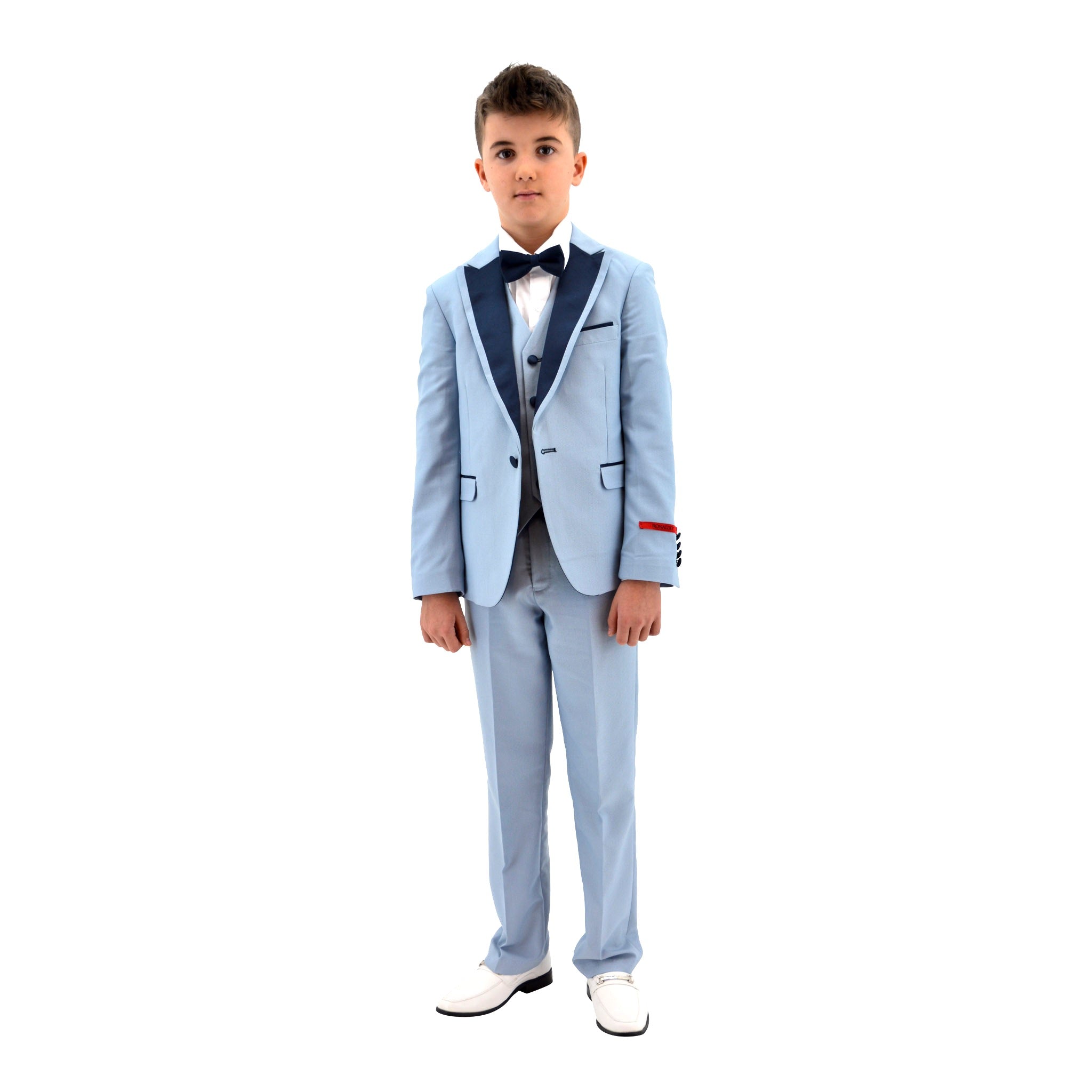 Ronaldo Sea Blue Designer Skinny Grad  5 pc Suit