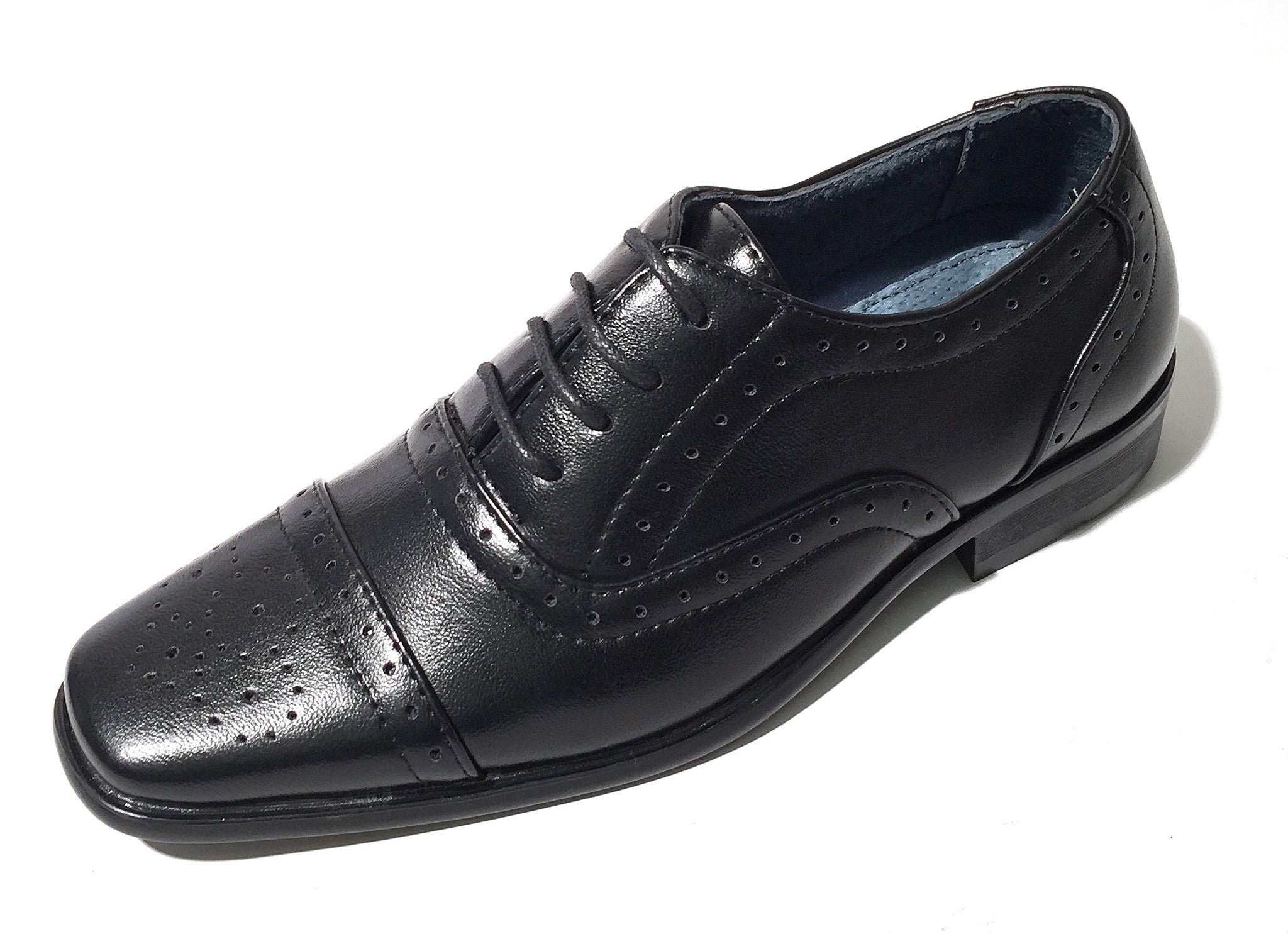 Boys Classic Wing Tips Black