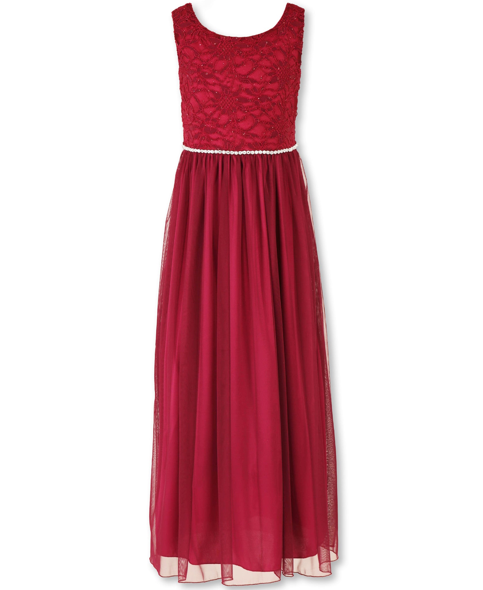 Designer Sequence Dress Ruby Burgundy