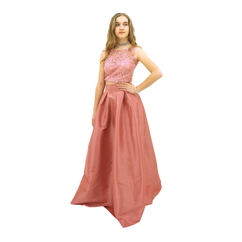 Paparazzi Couture 2 Piece Sequence Full length dress Blush Pink